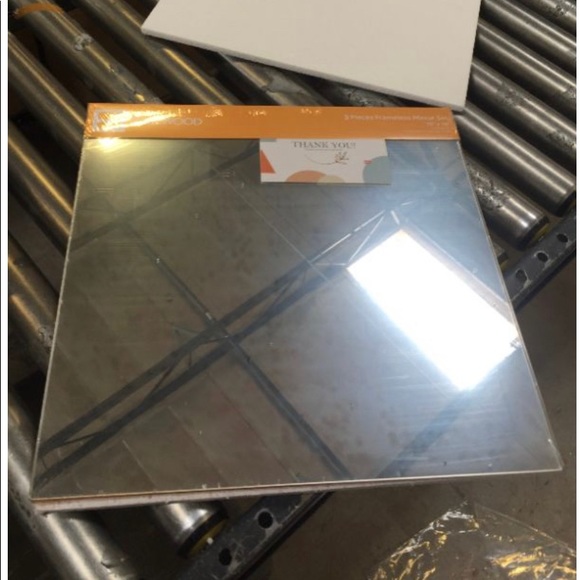 EDGEWOOD Wall Mirrors Flexible Real Glass Flat Frameless 3-Piece Set, 16x16” - Picture 2 of 5